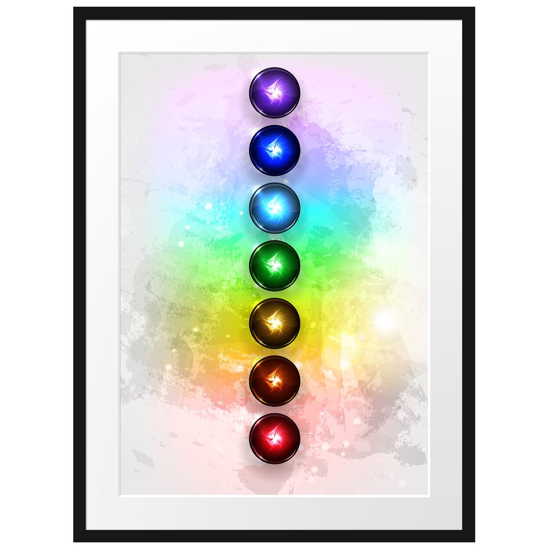 Gerahmter Grafikdruck Chakra Energy Elements