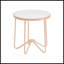 Table ronde blanche en verre givré