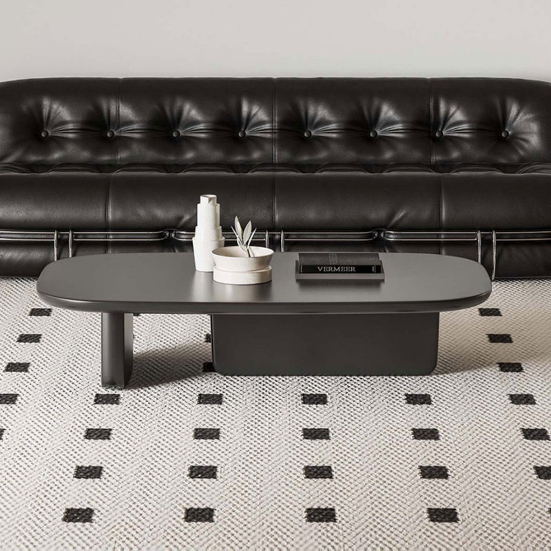 Table basse rétro en bois manufacturé noir