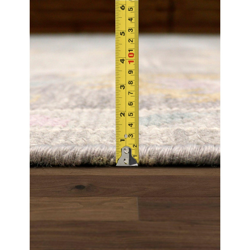 Tapis oriental beige en laine / coton noué à la main 9 pi 10 po x 13 pi 9 po Canalou, Rectangle 8 pi 9 po x 11 pi 10 po