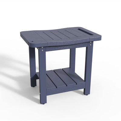 Banc de douche avec support de douche, tabouret de douche avec tablette de rangement, siège de douche imperméable pour l'intérieur ou l'extérieur