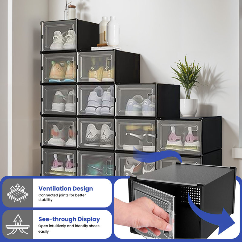 18 Pair Stackable Shoe Storage Box