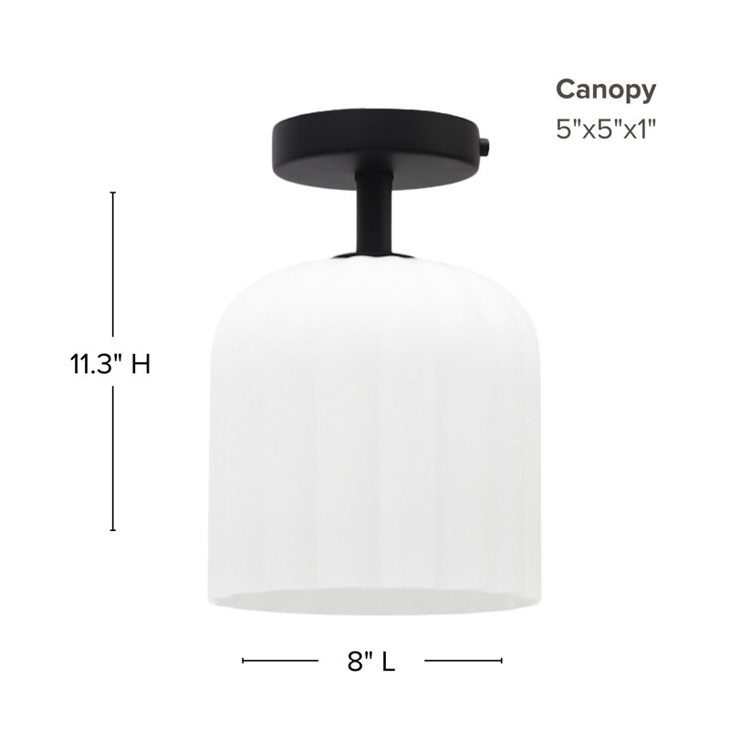 Parkmont Plug & Play 1-Light Semi Flush Mount in Transitional and Modern Style-11.33 Inches Tall and 8.8 Inches Wide