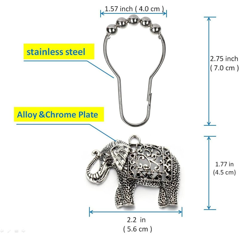 Anneaux de rideau de douche Elephant