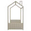 Lit simple en velours beige - Taille moderne et fonctionnelle avec un design