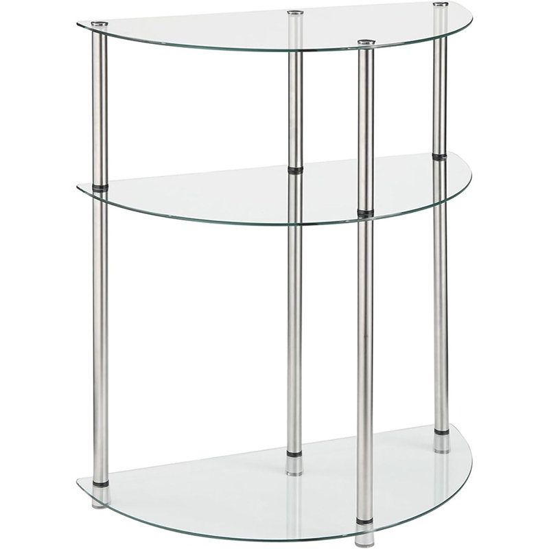 Table d'entrée classique demi-cercle à 3 niveaux avec plateau en verre