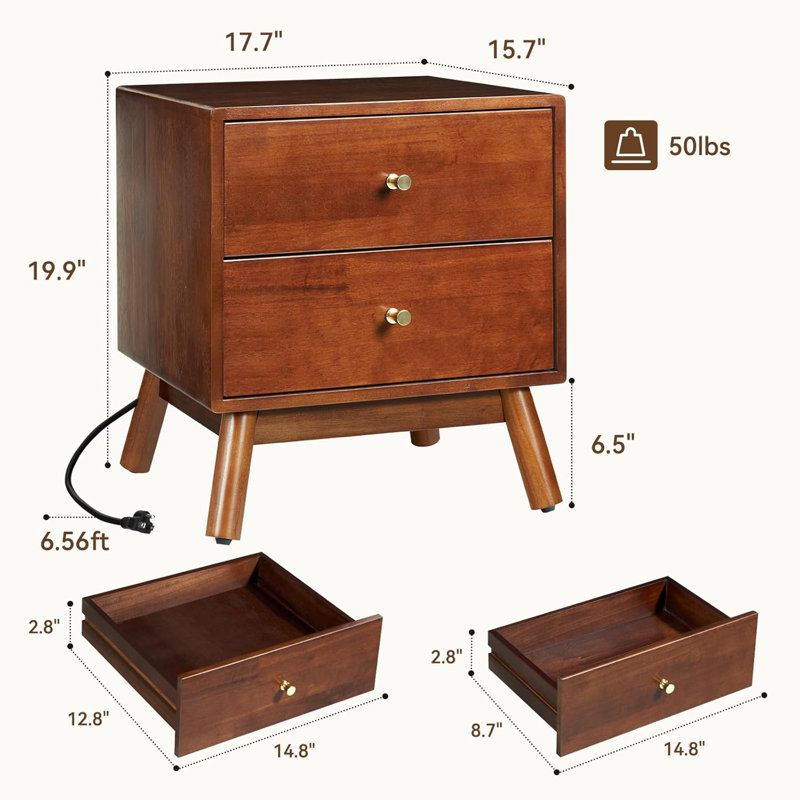 Solid Wood Bedside Table