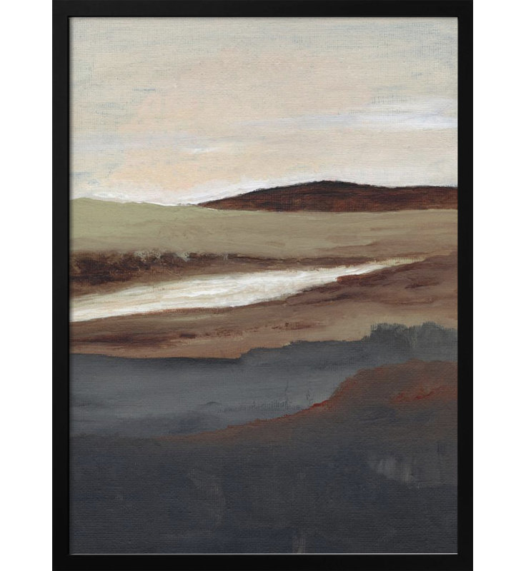 "Serene View", art mural texturé encadré, Noir, H 40 po x l 30 po