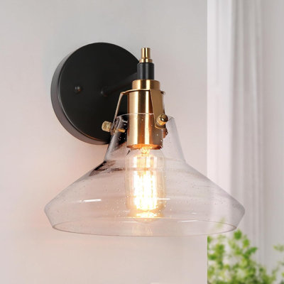 Black Wall Sconce, Modern 1-Light Sconce Wall Lighting With...