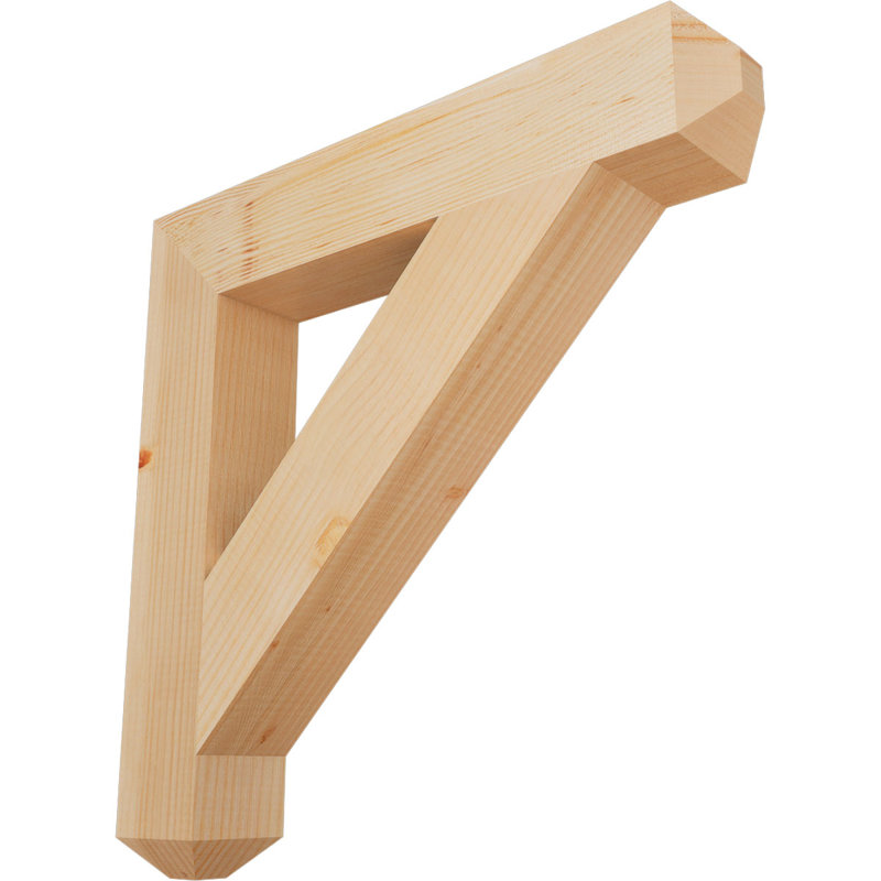 Traditional Craftsman Bracket, 24" H x 3.5" W x 24" D, Douglas Fir (Smooth)
