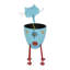 1 pot d'intérieur en métal pour chat avec motif floral