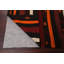 Tapis noir / orange / rouge en laine fabriqué à la main Annedörte Kilim