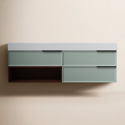 Nikola 60" Cedar Double Bathroom Vanity