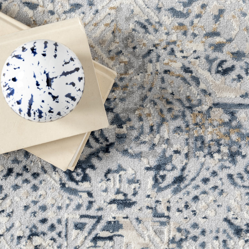 Tapis gris / beige Rubio, Ovale 5 pi x 8 pi