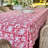 Square Christmas Tablecloth - Red And White Carmen -110189423