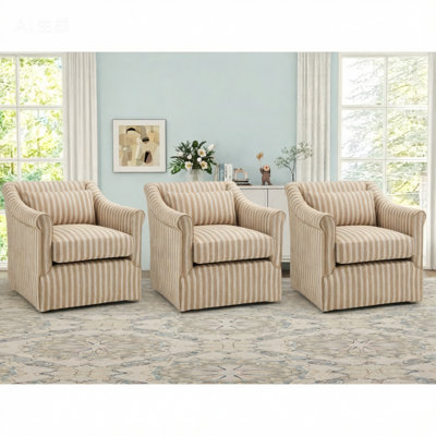 Fauteuil pivotant contemporain rembourré de 30 po de largeur avec coussin lombaire