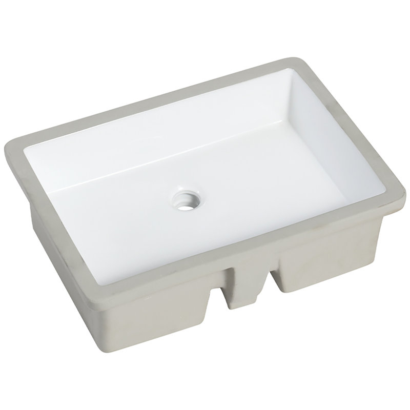 Lavabo de salle de bain encastrable MEJE 21,5 po, vasque rectangulaire en céramique, blanc