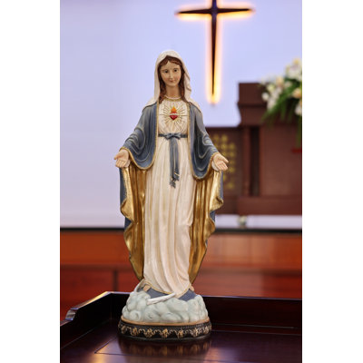 Statue du Sacré-Cœur Mary, mains ouvertes, décoration religieuse intérieure / extérieure