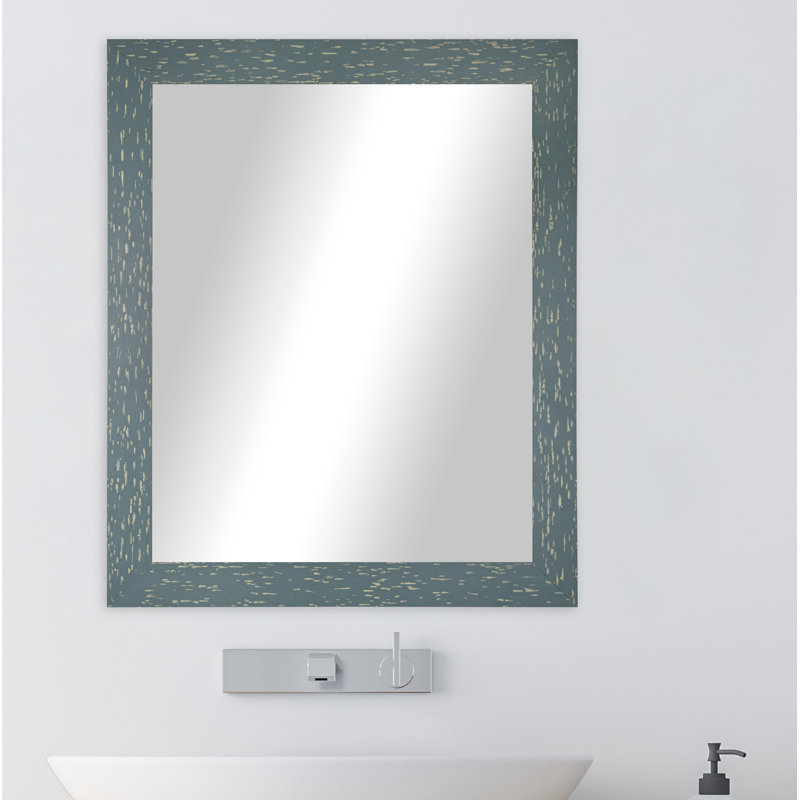 Miroir de salle de bain Uecker, H 38 po x l 32 po, Vert mer
