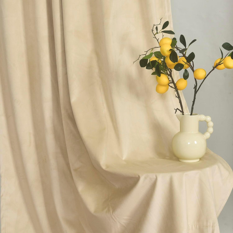 52"W Cream 2 Panels Luxury Decor Blackout Curtains Drapes, 132.08cm Width x 305cm Drop