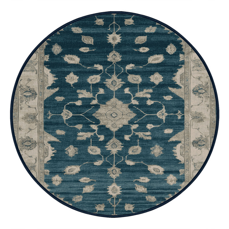 Tapis gris lavable à la machine, Rond 4 pi