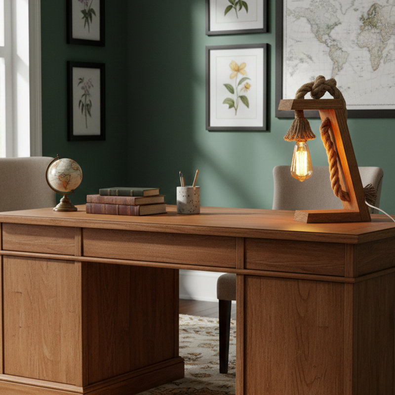Maelle Wood Arched Lamp