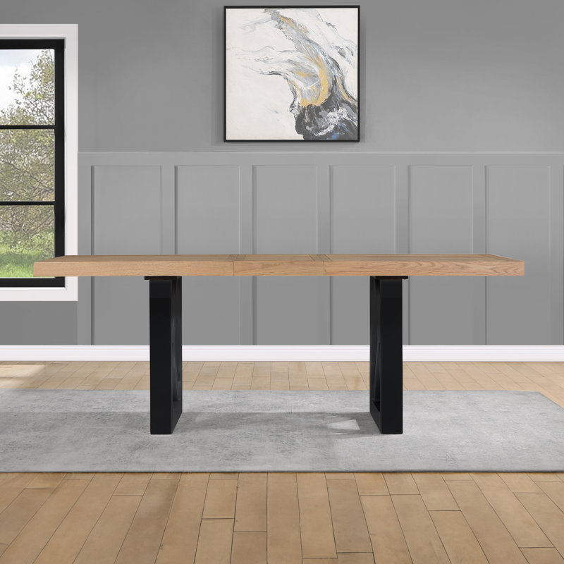Lixy 80" Counter Height Extendable Dining Table, Black
