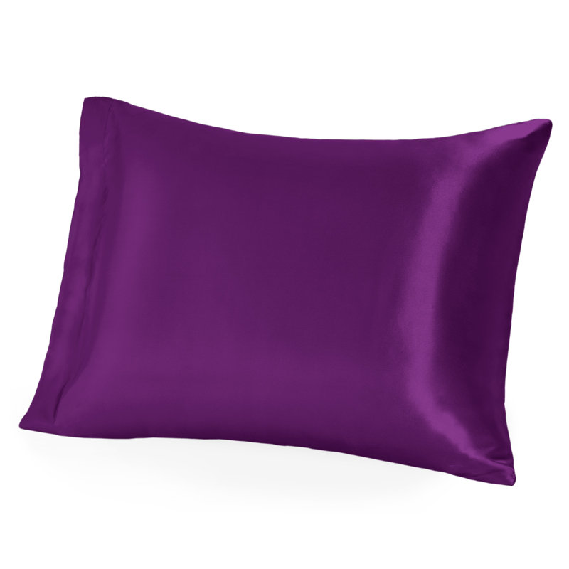 100% Mulberry Silk Pillowcase Zipper Closure, 1 Standard (Zipper Closure) Pillowcase, Plum