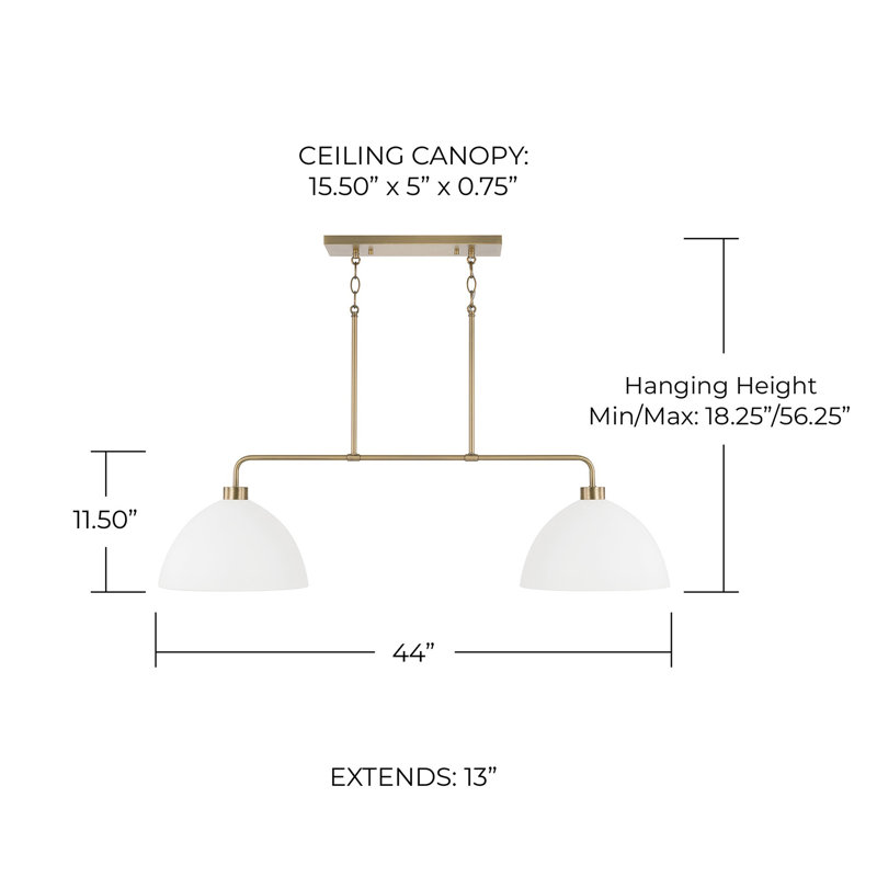 Ross 2 - Light Dimmable Modern Linear Chandelier, White