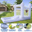 Château gonflable blanc, trampoline blanc, avec glissade et grande piscine à balles, adapté aux rassemblements d'enfants, aux anniversaires, aux événements, etc.