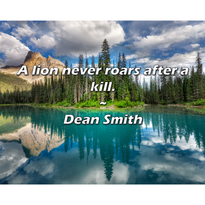 Citation de Dean Smith: Un lion ne rugit jamais après une mise à mort.