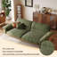 88.58"Green linen-blend loveseat with throw pillows-290184719