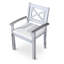 2 chaises de salle à manger d'extérieur en bois massif de couleur gris argenté pour un repas élégant en 2 avec un confort d'assise large