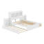 Lit plateforme avec rangement et tablettes coulissantes, lit gigogne et 2 tiroirs-1651687367