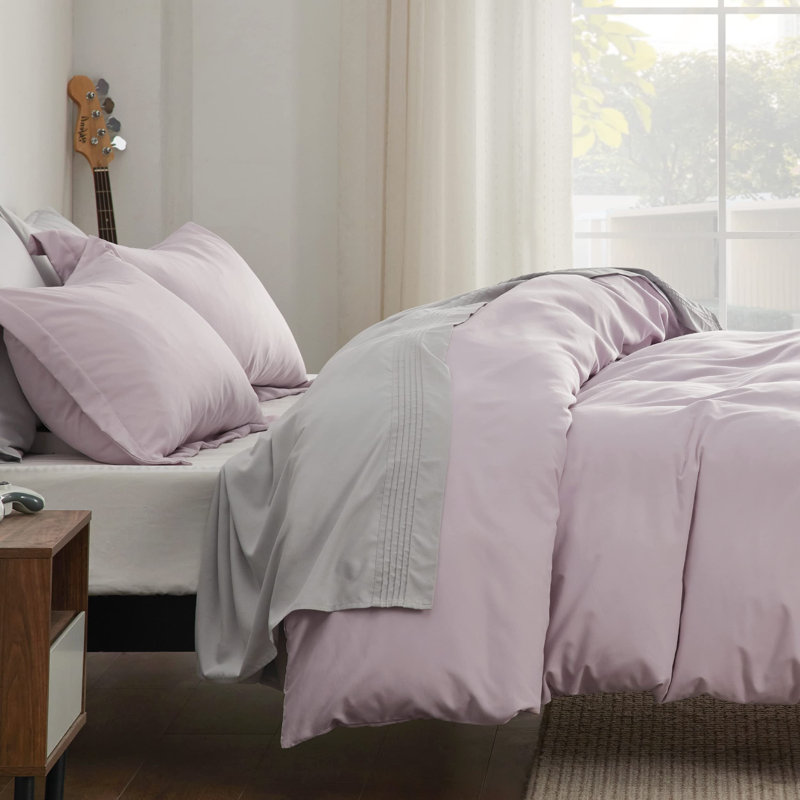 Bedsure Pink Mocha Duvet Cover Queen Size - Soft Double Brushed Bedding Set for Kids & Adults（Set of 3）, Pink Mocha