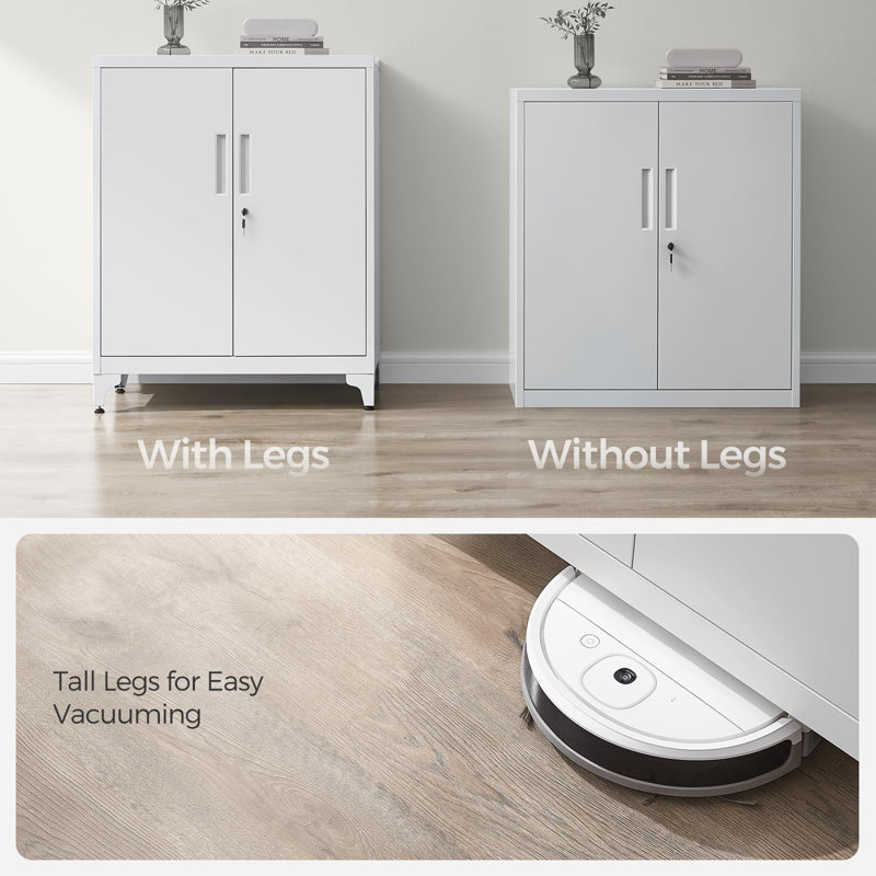 2 -Door Storage Cabinet, White