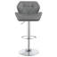 Tabouret de bar réglable chromé et gris (ensemble de 2) avec base en métal durable et repose-pieds confortable-1907543263