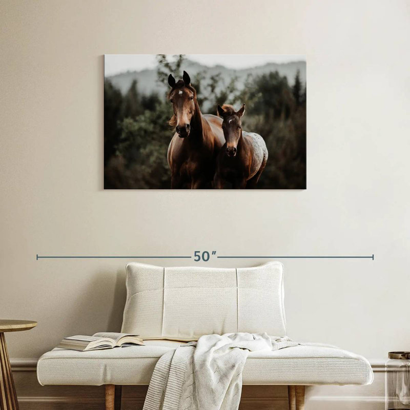 Cheval et poulain, H 24 po x l 36 po