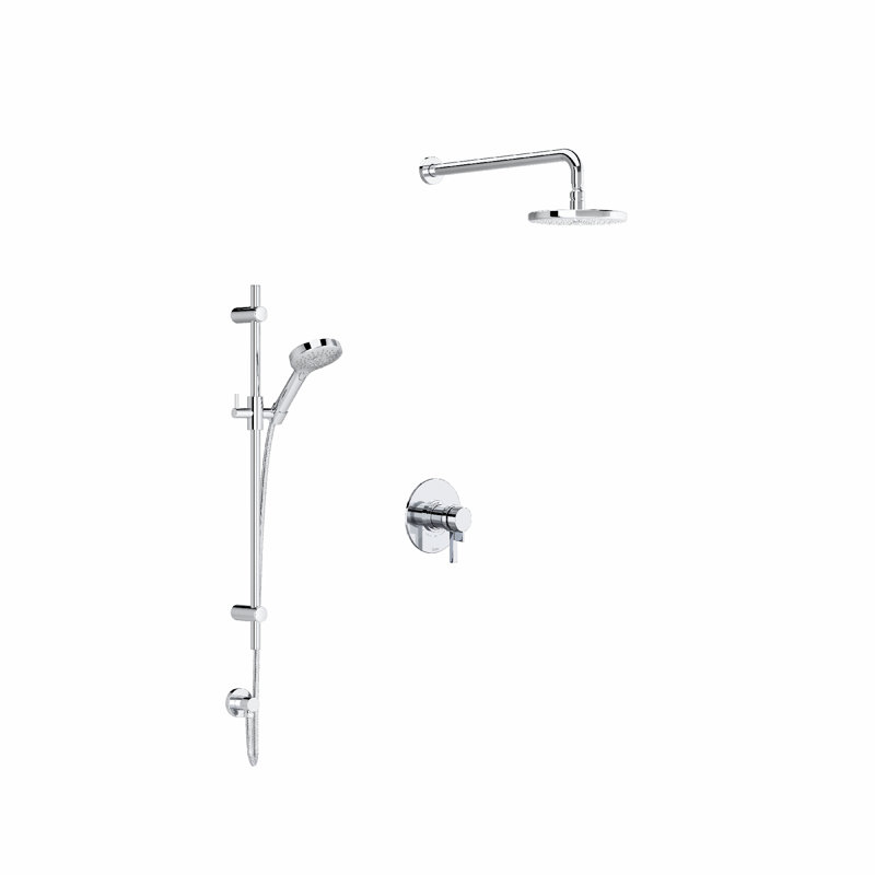 Lombardia Pressure Balanced Complete Shower System with Rough-in Valve, Polished Chrome