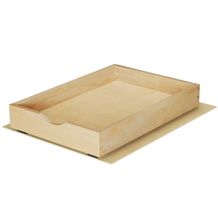 Muya Slide-Out Solid Wood Pull Out Drawer Soft Close Rails With Fixed Base Plate