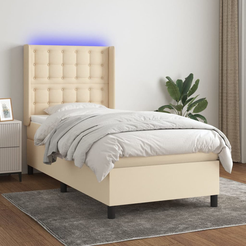Antyon 90 X 200 Cm Bed, 100 x 200cm, Cream