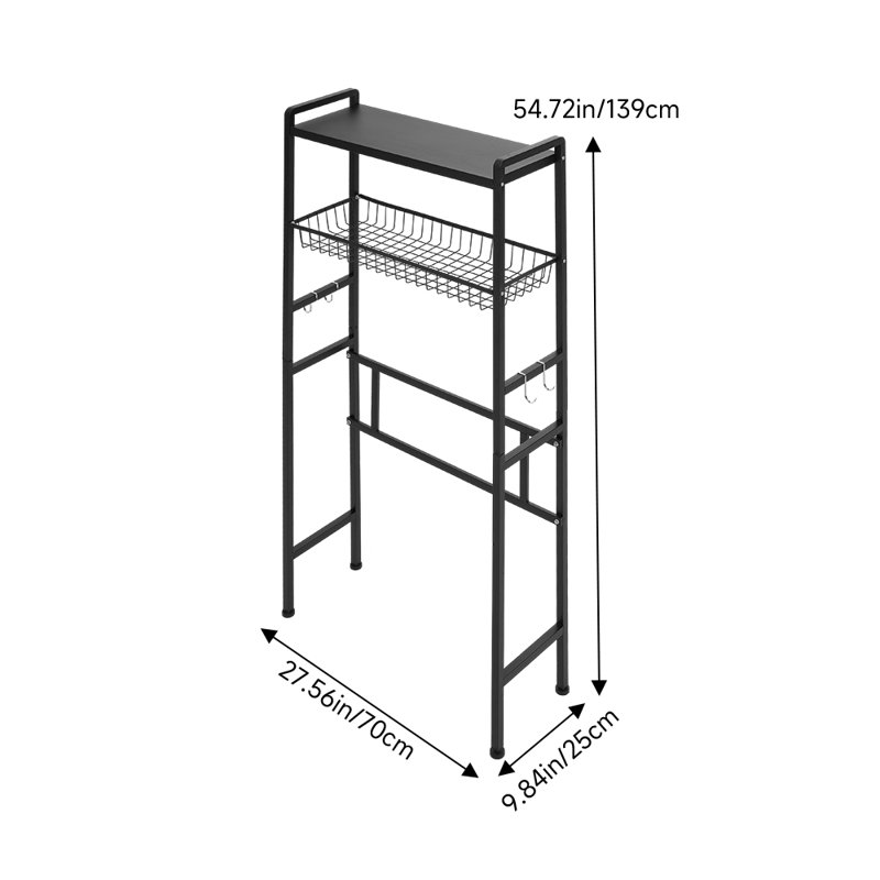 Carbon Steel Bathroom Shelves, black