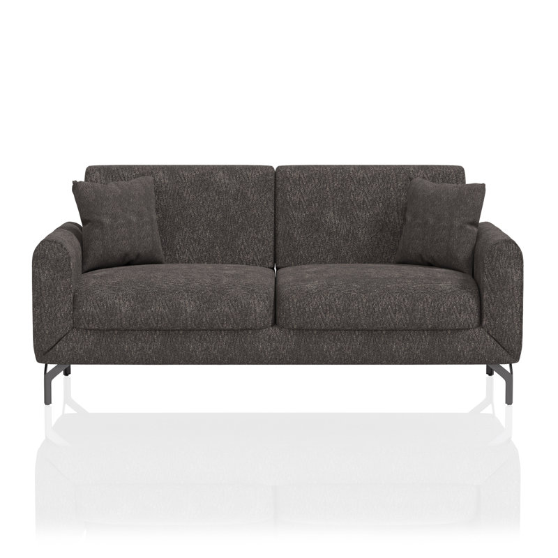 Canapé à accoudoirs arrondis 74,75 po Dahlya, Polyester 100 % gris foncé