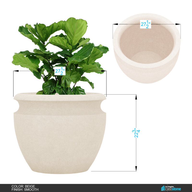 Jardinière Zoe, Beige lisse