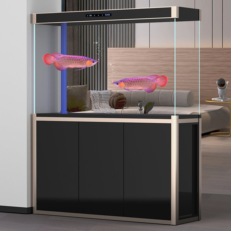 Aquarium moderne en verre écologique ultra transparent, 49,66 gallons (H 59,06 po x l 47,24 po x P 13,78 p, Noir