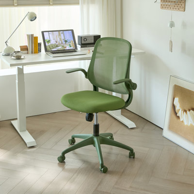 Chaise de bureau ergonomique en filet avec accoudoirs rabattables, support lombaire réglable, fonction berçante et vérin à gaz de classe 3 de SGS - Chaise de bureau pivotante moderne pour bureau à domicile, bureau d'étude et bureau d'ordinateur