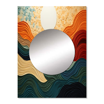 Gozdon Desert Sands Abstract - Desert Large Wall Mirror, Global Decorative Mirror, Printed Metal Art