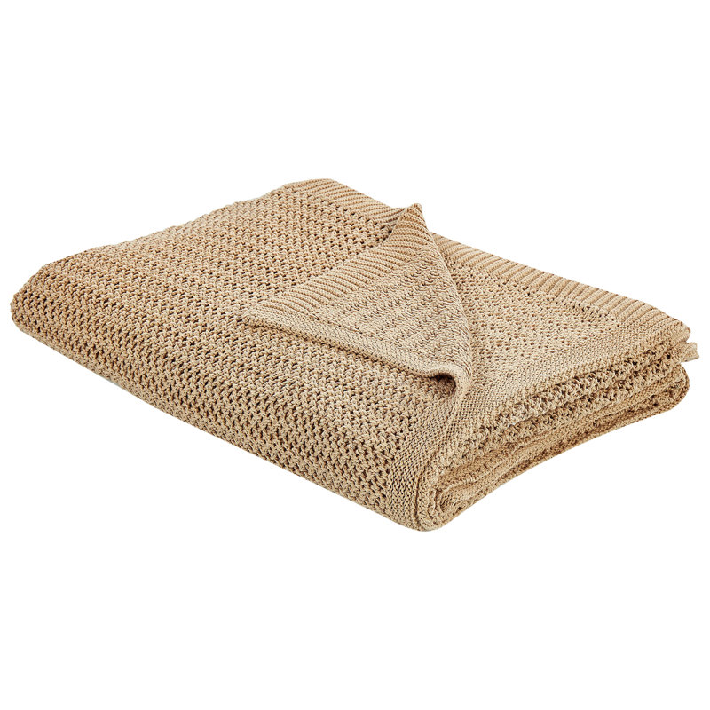 ILEN Cotton No Pattern Bedspread, Light Brown