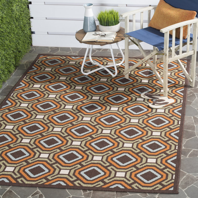 Amatia Performance Geometric Indoor/Outdoor Area Rug, Rectangle 6'7" x 9'6"