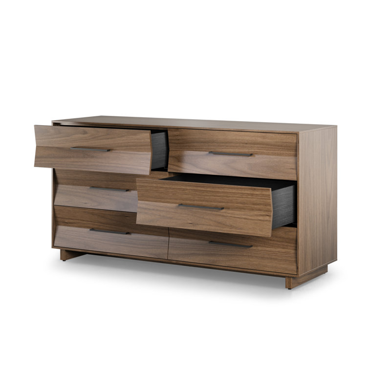Kava - 6-Drawer Dresser, Natural Walnut